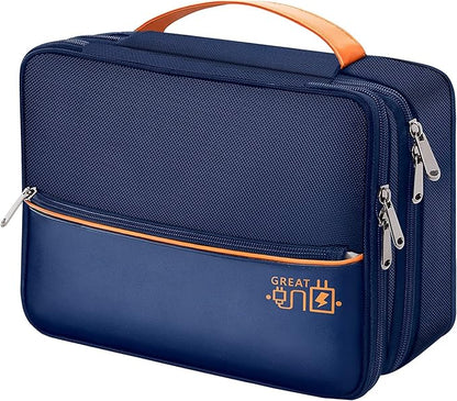 Electronics Travel Organizer, Double Layer Cable Organizer Bag Waterproof by OLIVIALIVING