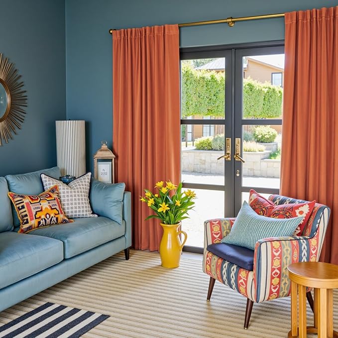 Lazzzy Velvet Blackout Curtains Thermal Insulated Room Window Drapes Super Soft - Image 8