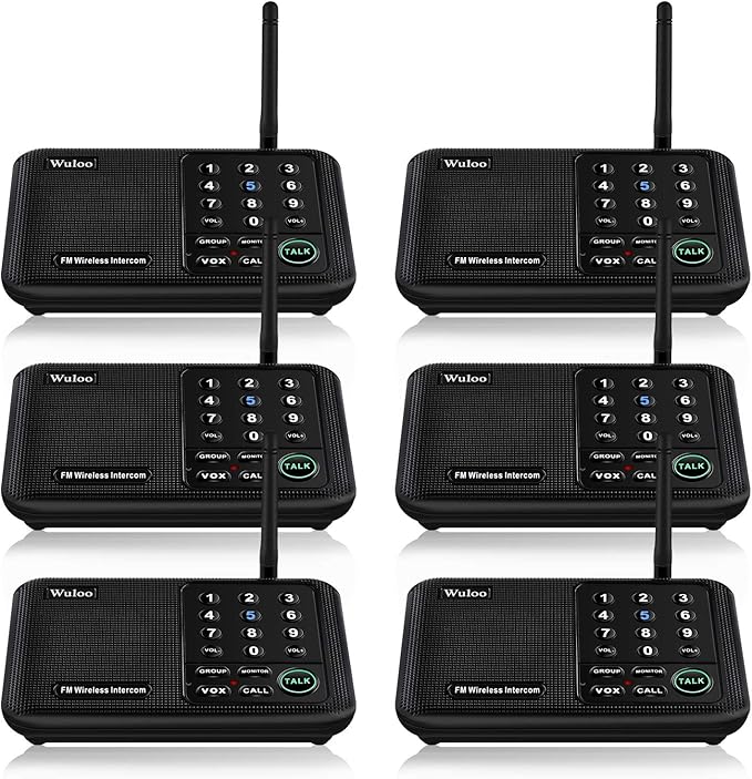 Wuloo Intercoms Wireless for Home 5280 Feet Range 10 Channel 3 Code, Wireless by Wuloo