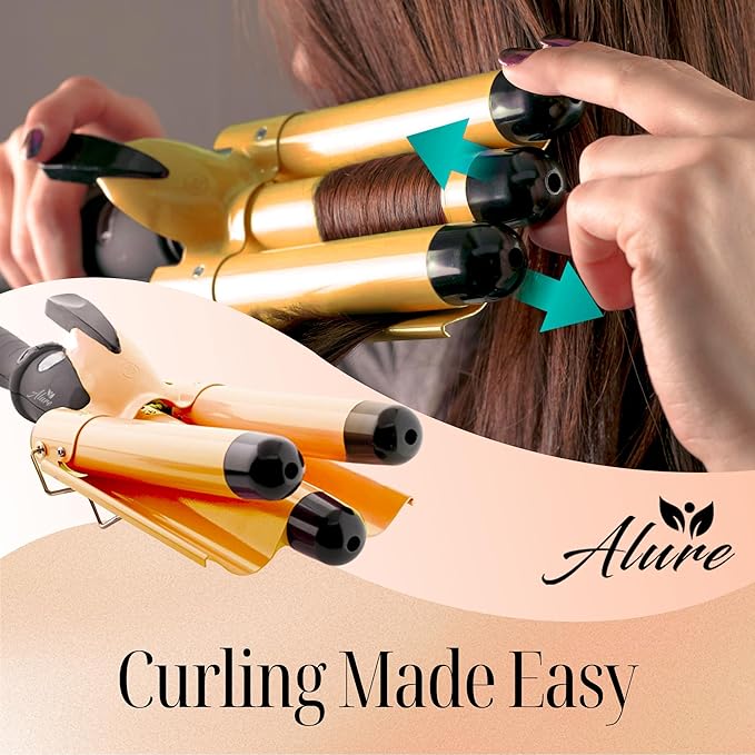 Alure Three Barrel Curling Iron Wand Hair Waver - Image 5