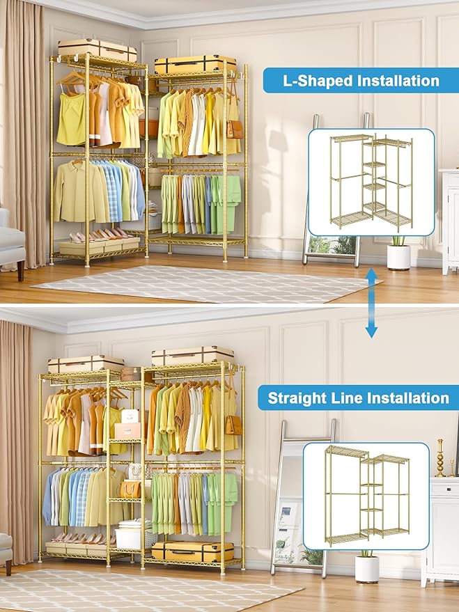 Ulif E4 Clothes Rack, Heavy-Duty Garment Rack, Metal Freestanding Clothing - Image 4