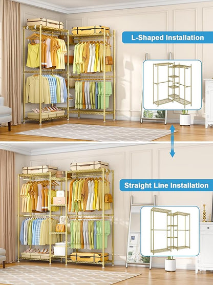 Ulif E4 Clothes Rack, Heavy-Duty Garment Rack, Metal Freestanding Clothing - Image 4