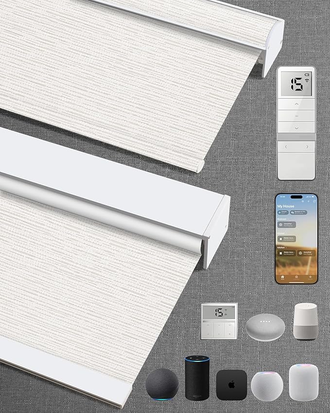 Kincmo Motorized Blinds with Remote, 100% Blackout Motorized Roller Shades Work by KincmoBlinds