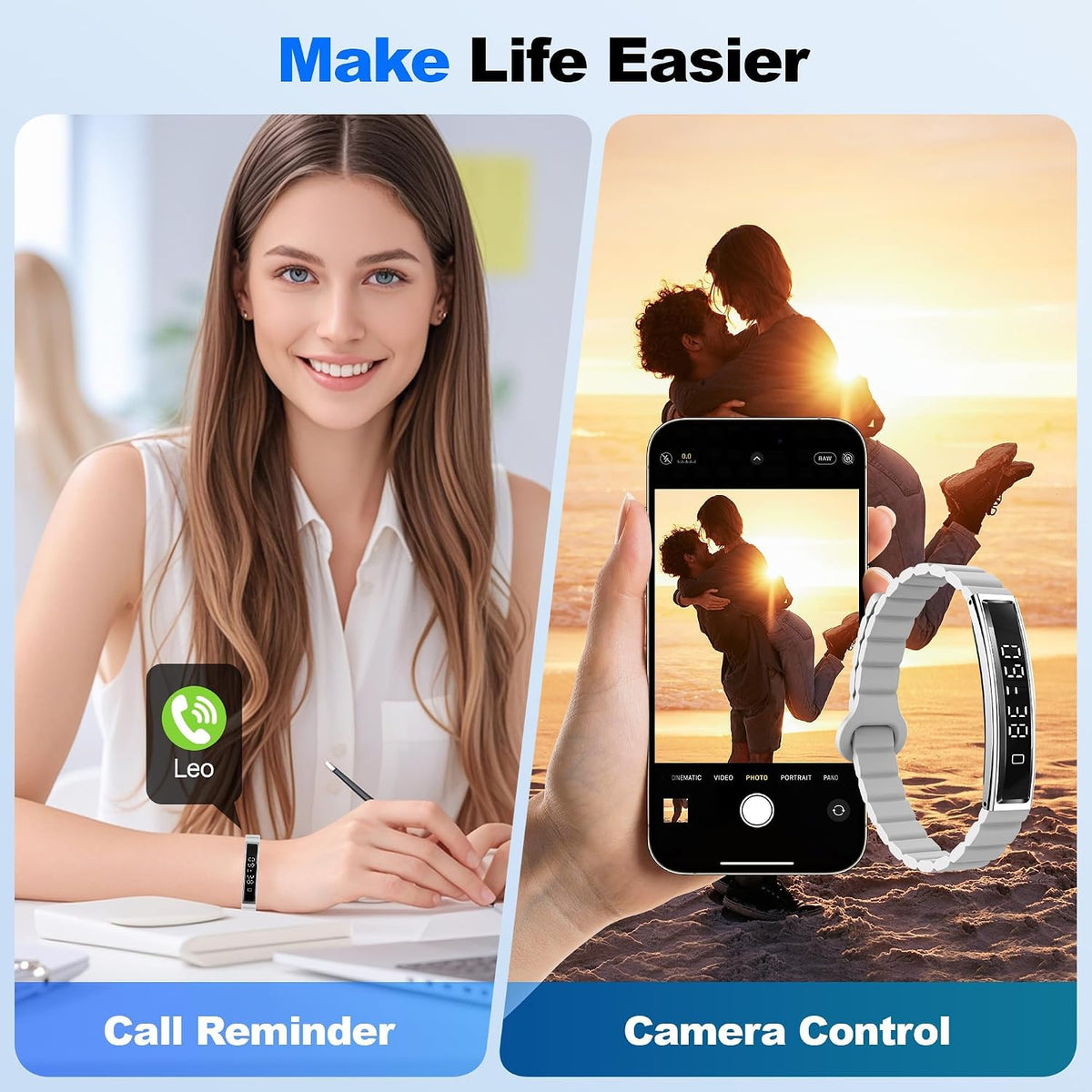 smart bracelet for women & men, health activity showing dimensions