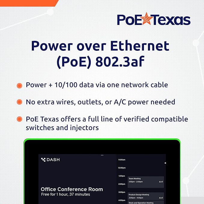 PoE Texas 10" Touchscreen Meeting Room Scheduler Tablet - Image 4