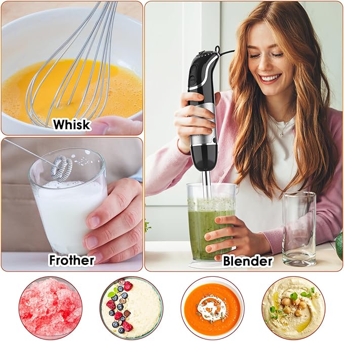 Immersion Blender Handheld for Kitchen, Emulsion Blender Handheld, 12 Speed - Image 3