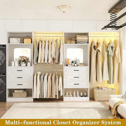 Unikito Closet System with 6 Drawers, 6-14Ft Closet Organizer with Mirror - Image 6