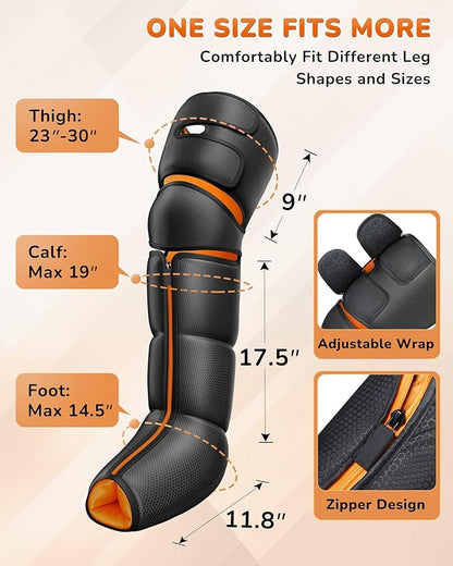 JZBRAIN Leg Massager with Heat and Compression : Foot and Calf Massager - Image 4