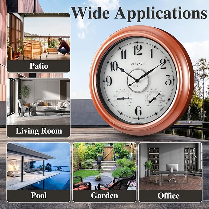 CLXEAST 18 Inch Illuminated Outdoor Indoor Clocks - Image 8