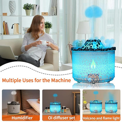 BOHOFAM Essential Oil Diffuser 360ML, Volcano and Flame Diffuser/Humidifier 2 - Image 3