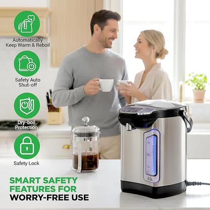 NutriChef Electric Water Boiler and Warmer - 4L/4.2Qt Stainless Steel Electric - Image 5
