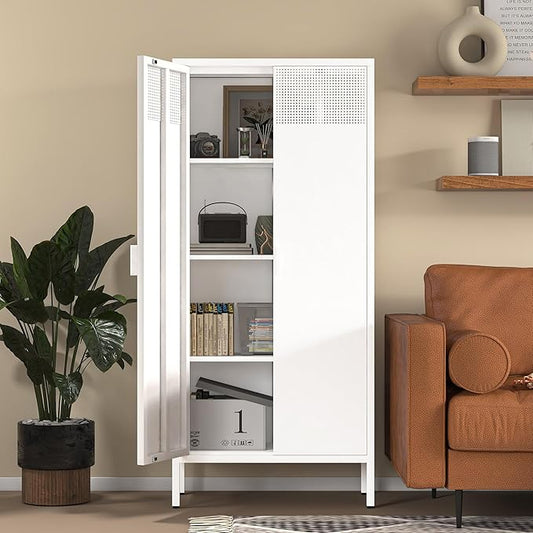 COFaR 4 Tier Black Metal Storage Cabinet, Free Standing by COFAR