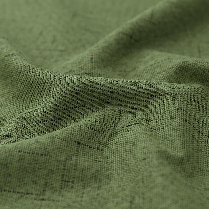 KOUFALL 92 Inch Blackout Curtains, Boho Olive Green Pleated Curtains - Image 5