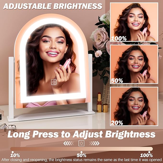 FENNIO Vanity Mirror with Lights 15"x13" Makeup Mirror with Lights, Lighted - Image 3