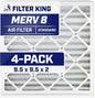 Filter King 9.5x9.5x2 Air Filter | 4-PACK | MERV 8 HVAC Pleated A/C Furnace by FilterKing