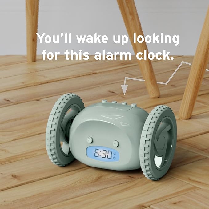 CLOCKY Extra Loud Alarm Clock for Heavy Sleepers on Wheels Rolls Runs Away - Image 6