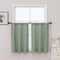 Sage Green Kitchen Curtains 36 Inch Length 2 Panels Set, Light Filtering Faux Linen Textured Short Curtains Tier for Windows, Top Rod Pocket Curtain for Cafe Bathroom Basement Window, 30"Wx36"L