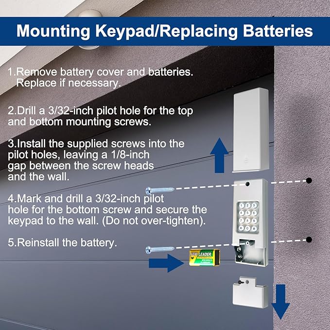 Garage Door Opener Keypad for Liftmaster Chamberlain Craftsman Wayne Dalton - Image 5