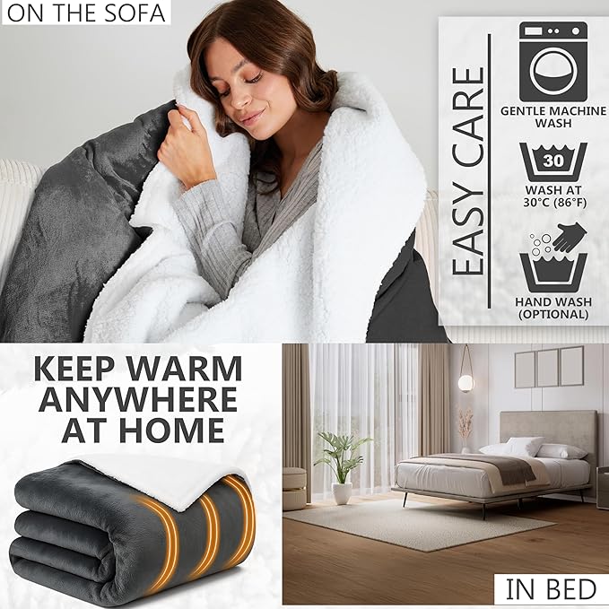 Heated Blanket Electric Luxurious Fleece Twin Blanket, 9 Heat Settings & 12H - Image 4