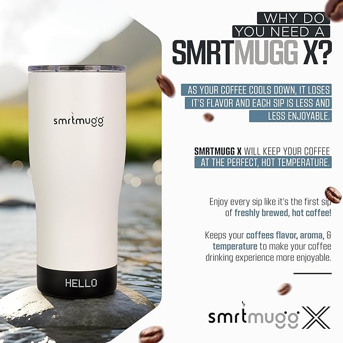 X Heated Coffee Mug 19 oz., 8 Hour Battery Life, Self-Heating, Adjustable Temp - Image 7
