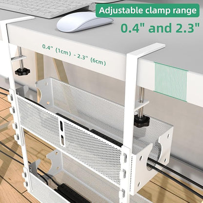 Multi-Model Under Desk Cable Management Tray 2 Packs Metal Under Desk Wire - Image 6