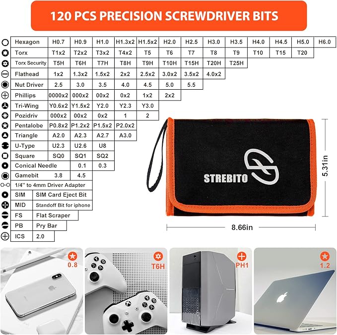 STREBITO Precision Screwdriver Set 142-Piece Electronic Repair Tool Kit - Image 2