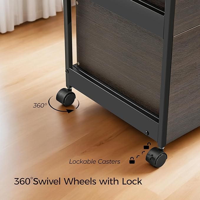 EUREKA ERGONOMIC 2-Drawer Mobile File Cabinet - Image 8