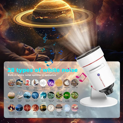 Galaxy Projector White Noise Machine Features 28 Non-Repeating Natural Soothing - Image 2