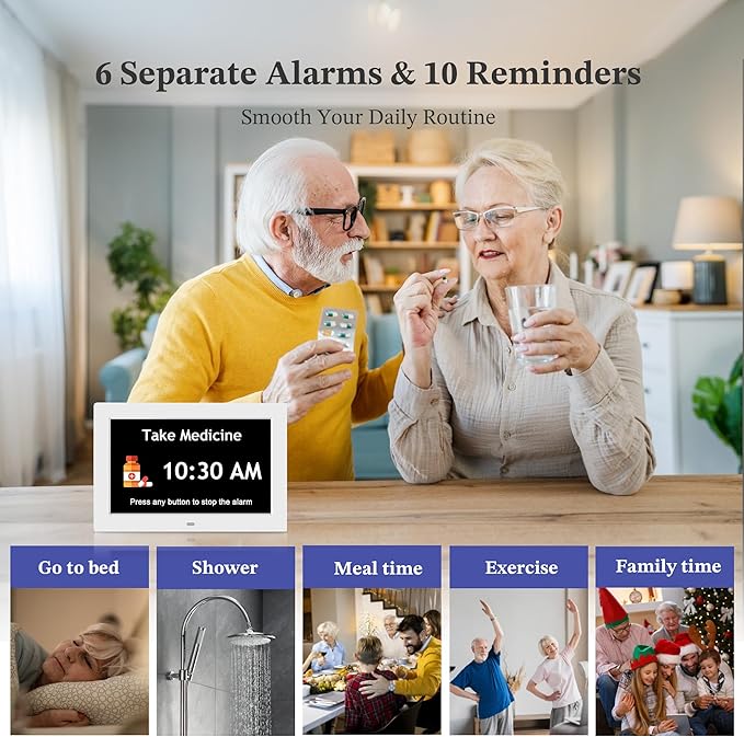 10.1'' Extra Large Digital Clock, 1280*800p HD Display, Dementia Clock - Image 6