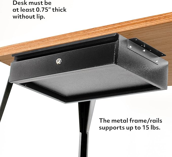 POCHAR 17.75" Steel Under Desk Drawer - Image 7