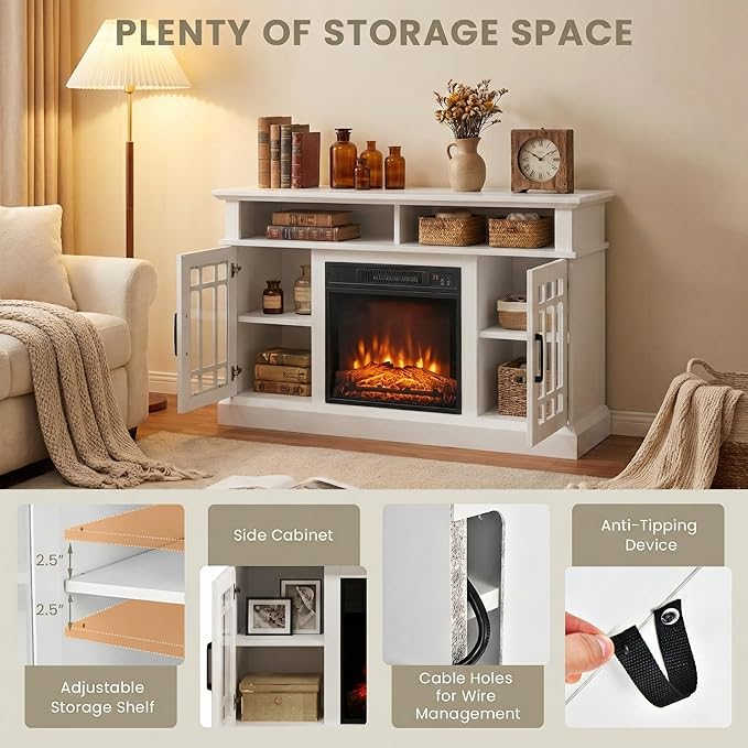 SIMOE Fireplace TV Stand Electric Fireplace 49Inch Console up to 55'' TV - Image 4