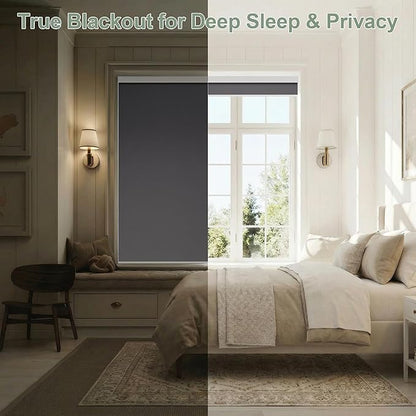 ZSHINE Motorized Blackout Window Blinds Customize Width Remote Control Wireless - Image 3