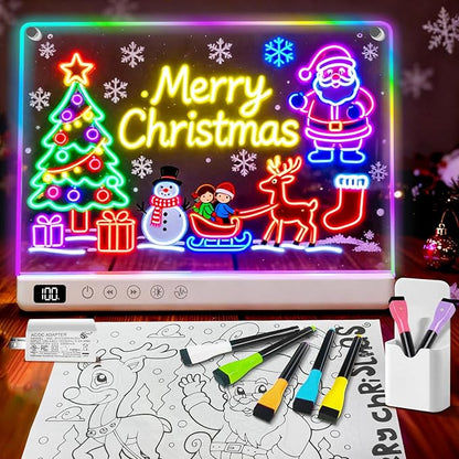 Led Drawing Board with 13 Light Effects, Neon Light Up Drawing Tablet Gifts - Image 9