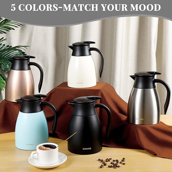 34 Oz Thermal Coffee Carafe, Stainless Steel Insulated Vacuum coffee crafts to - Image 5