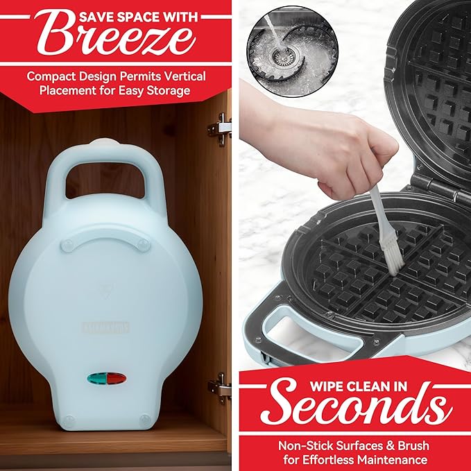 6" Stuffed Waffle Maker Rotating, Flip Waffles Maker Machine - Image 5