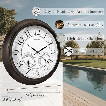 FOUNTAIN DESIGNS 18 Inch Illuminated in/Outdoor Clock - Image 5