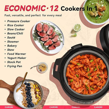 1200W 12-in-1 Electric Pressure Cooker 8Qt, Stainless Steel Pressure Cooker - Image 2