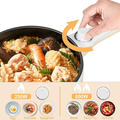 Dezin Hot Pot Electric Upgraded, Non-Stick Sauté Pan, Rapid Noodles Electric Pot - Image 3