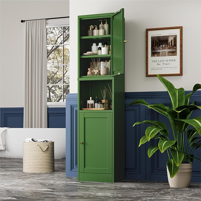2-Door Metal Storage Cabinet, Tall Slim Pantry Organizer - Image 8