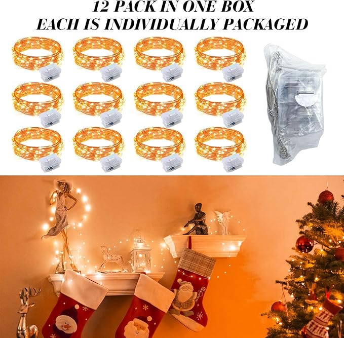 ZGWJ 100 Pack Fairy Lights Battery Operated, 7ft 20 Mini LED Fairy String Lig...