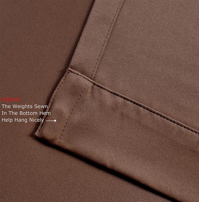 MIUCO Room Darkening Grommet Window Blackout Curtains Two Panels - Image 5