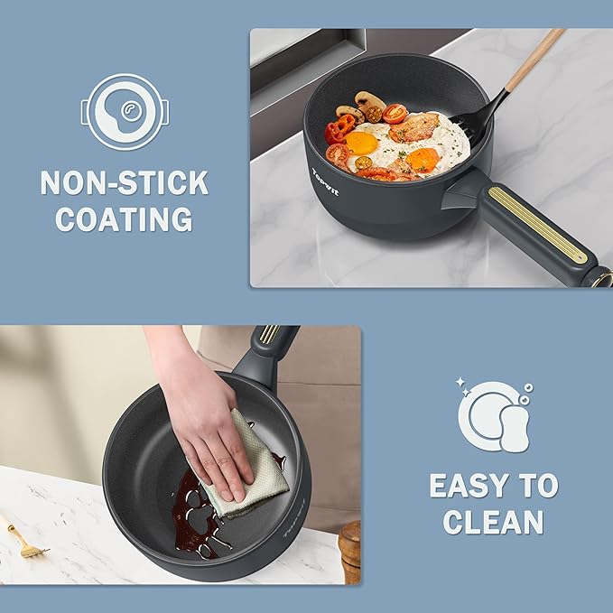 TOPWIT Hot Pot Electric, 2L Electric Pot, Non-Stick Sauté Pan, Portable Cooker - Image 6