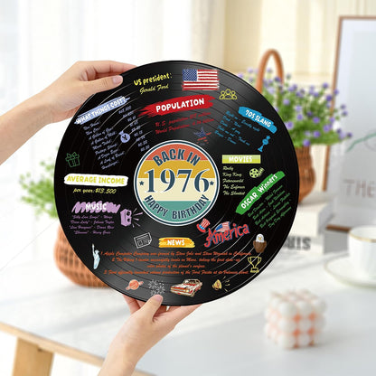 Holkcog Vinyl Record 50th Birthday Decoration, Back in 1976 Birthday Poster | 1976 Birthday Poster Sign With Stand, Vintage 50 Year Old Party Supplies for Men& Women, 50th Anniversary Class Reunion Gifts