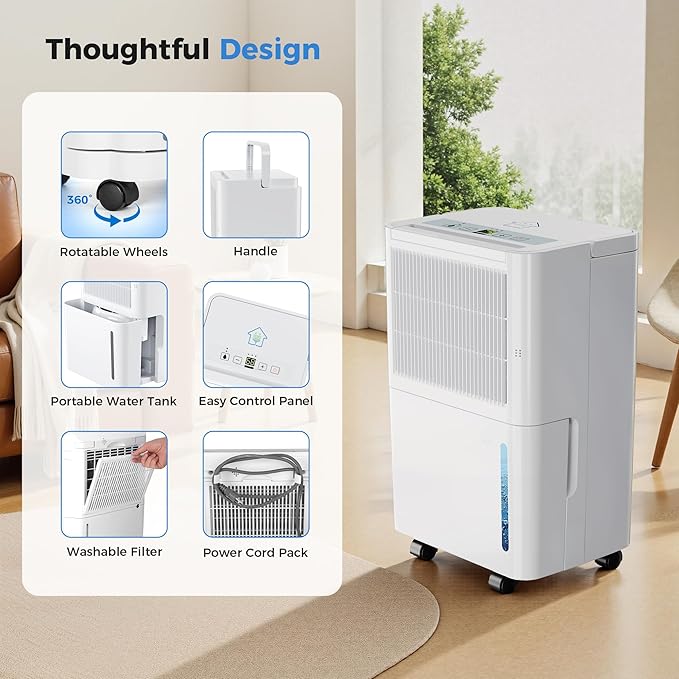 2, 500 Sq Ft Portable Home Dehumidifier - Image 9