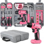 Hi-Spec 58pc Pink 8V USB Electric Power Cordless Drill Driver and Womens Ladies by Hi-SpecToolsUSA