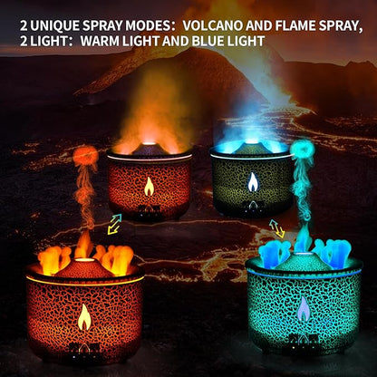 BOHOFAM Aroma Essential Oil Diffuser 360 ML, Volcano and Flame - Image 2