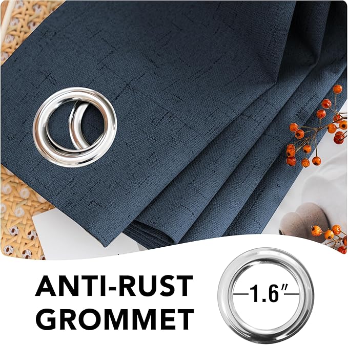 H.VERSAILTEX Linen Blackout Curtains Durable Thick Textured Linen Look 100% - Image 7