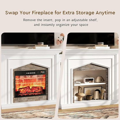 LGHM 80" Fireplace TV Stand for TVs Up to 90 Inch, Electric Fireplace - Image 6