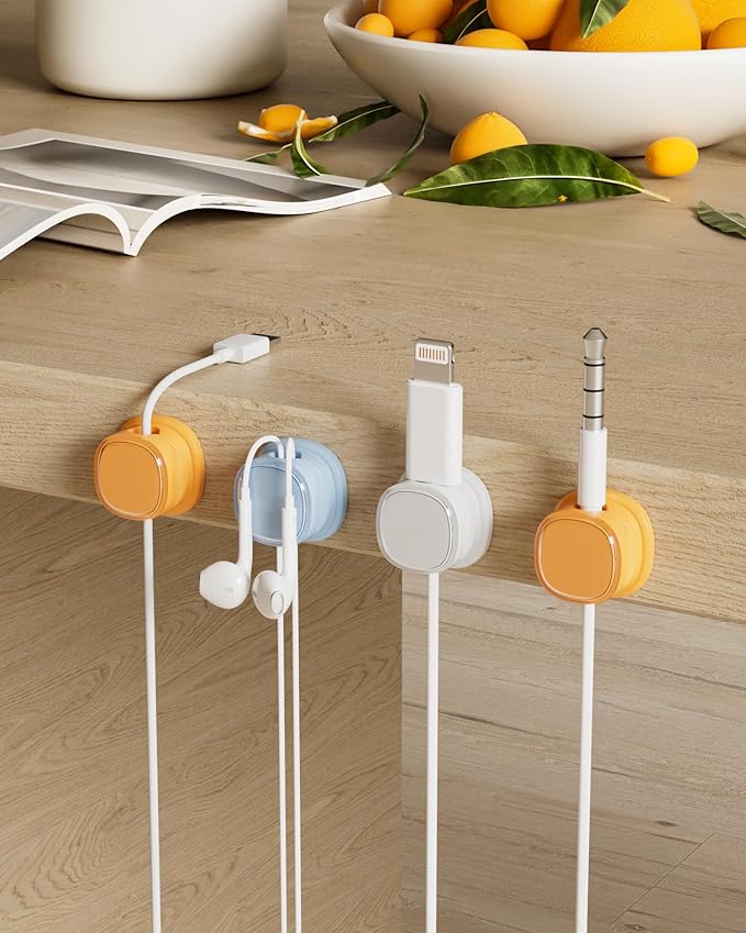 9 Pack Cord Organizer, Spring Cable Management, Adhesive Cute Cable Holder Clips - Image 8