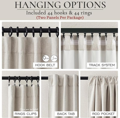 Extra Wide 70 Inch Length Blackout Curtains & Drapes 120 Inches Long 2 Panels - Image 3